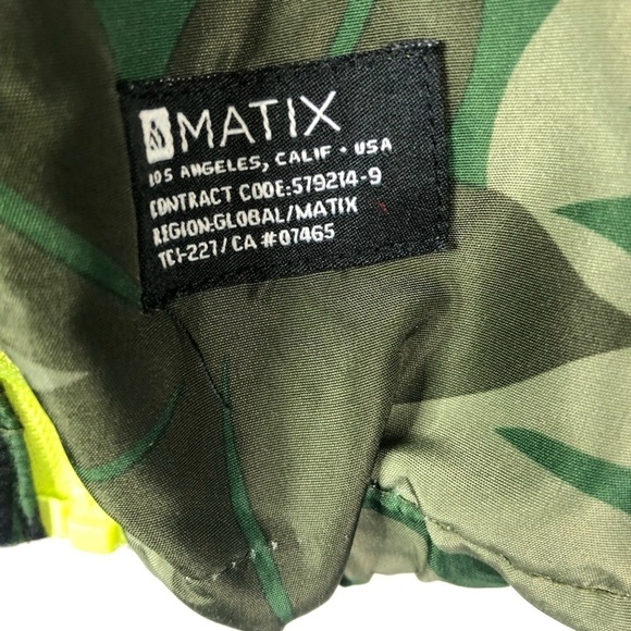 Matix Palm camouflage polyester zip hooded windbreaker jacket green S - Picture 4 of 10